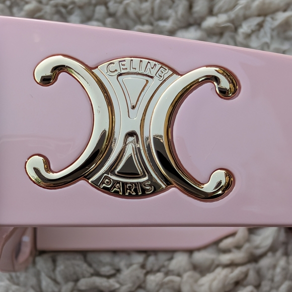 New Blush Pink Celine Sunglasses With Iconic Triomphes On Arms - Picture 4 of 5